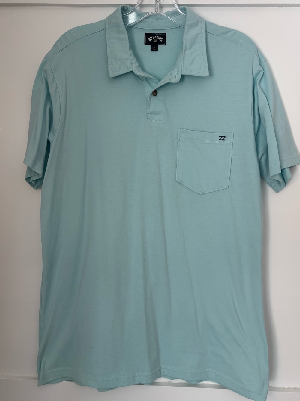 Billabong Men's Polo Shirt - Light Aqua size medium